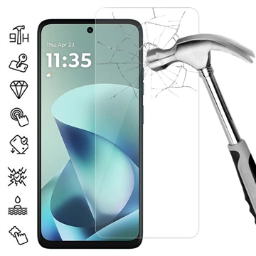 Protetor de ecrã de vidro temperado para Motorola Moto G57 Power - 9H - Case Friendly - Transparente