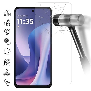 Protetor de ecrã de vidro temperado para Motorola Moto G57 - 9H - Case Friendly - Transparente