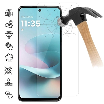 Protetor de ecrã de vidro temperado para Motorola Moto G67 Power - 9H - Case Friendly - Transparente