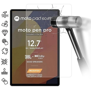 Protetor de ecrã de vidro temperado para Motorola Moto Pad 60 Pro - 9H - Case Friendly - Transparente