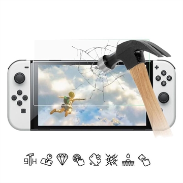 Protetor Ecrã em Vidro Temperado para - 9H - Nintendo Switch OLED - Case Friendly - Transparente