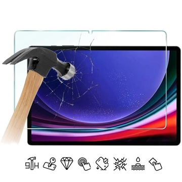 Protetor Ecrã em Vidro Temperado para - 9H - Samsung Galaxy Tab S9 FE+ - Case Friendly - Transparente