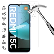 Protetor de ecrã de vidro temperado para Xiaomi Redmi 15C 4G/Poco C85 4G - 9H - Case Friendly - Transparente