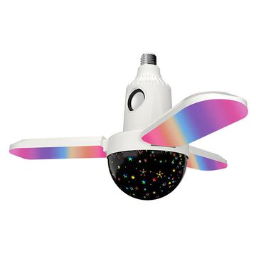 Candeeiro de teto LED dobrável de três folhas com altifalante Bluetooth - Céu estrelado