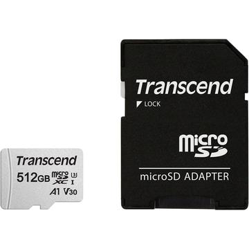 Cartão de memória microSDXC Transcend 300S com adaptador SD TS512GUSD300S-A - 512 GB
