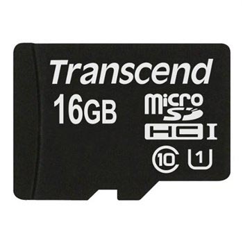 Cartão MicroSDHC UHS-1 Transcend TS16GUSDU1 - Class 10 - 16GB - incl. adaptador.