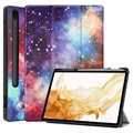 Bolsa Fólio Tri-Fold para Samsung Galaxy Tab S7+/S8+ - Cor-de-Rosa Dourado