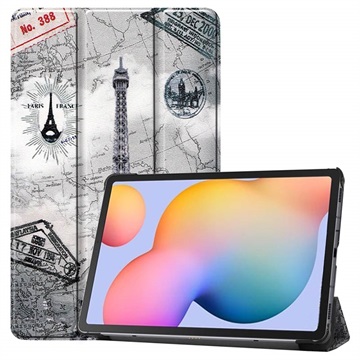 Bolsa Fólio Tri-Fold para Samsung Galaxy Tab S6 Lite 2020/2022 - Torre Eiffel