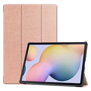 Bolsa Fólio Tri-Fold para Samsung Galaxy Tab S7+/S8+ - Cor-de-Rosa Dourado