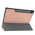 Bolsa Fólio Tri-Fold para Samsung Galaxy Tab S7+/S8+ - Cor-de-Rosa Dourado