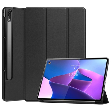 Bolsa Fólio Inteligente Tri-Fold para Lenovo Tab P12 Pro - Preto