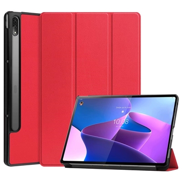 Bolsa Fólio Inteligente Tri-Fold para Lenovo Tab P12 Pro - Vermelho