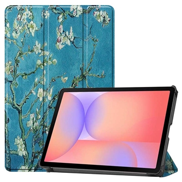 Capa Smart Folio Série Tri-Fold para Samsung Galaxy Tab S10 Lite - Flores brancas