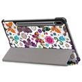 Bolsa Fólio Inteligente Tri-Fold para Samsung Galaxy Tab S7 FE - Borboletas / Flores