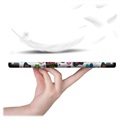 Bolsa Fólio Inteligente Tri-Fold para Samsung Galaxy Tab S7 FE - Borboletas / Flores