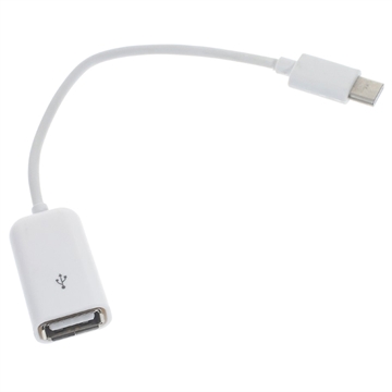 Cabo Adaptador OTG USB 3.1 Tipo C / USB 2.0 - 15cm - Branco