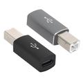 Adaptador USB-C fêmea para USB tipo B macho para impressora, scanner - 2 unidades - Preto e cinza