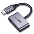  Adaptador USB-C 2-em-1 de Carregamento & Áudio Ugreen - 1.5A - Cinzento