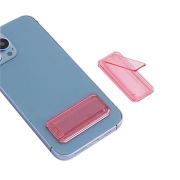 Suporte de telefone invisível ultrafino para PC com posicionamento vertical ajustável e suporte para telefone - rosa pêssego