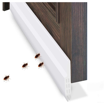 Protetor de corrente de silicone sob a porta - 1 m - Branco