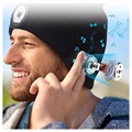 Gorro de Malha Unissexo Bluetooth com Luz LED - Preto