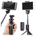 Selfie Stick Bluetooth Universal 3 em 1 com Tripé - Preto