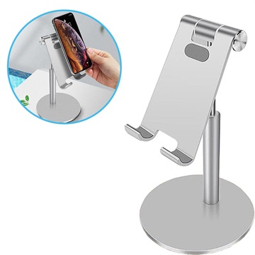 Suporte Universal de Mesa para Smartphone e Tablet - Prateado