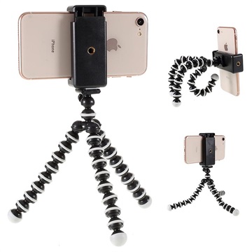 Suporte de Tripé Flexível Universal para Smartphones - 60-85 mm - Preto