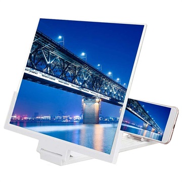 Ampliador Universal de Ecrã Smartphone Dobrável - 14" - Branco