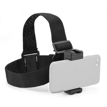 Suporte/alça de cabeça universal para telemóvel e câmara - Preto