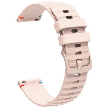 Bracelete em Silicone Universal para Smartwatch - 18mm - Cor-de-Rosa Claro