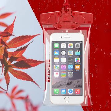 Estojo universal à prova de água com suporte para toque - 6.3" - Vermelho