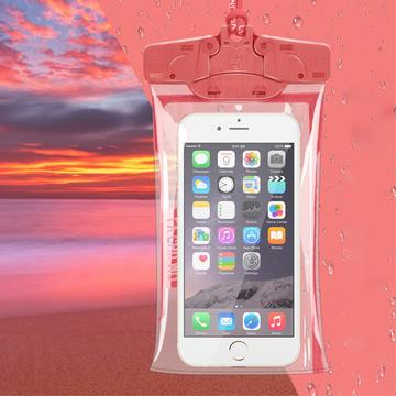 Estojo universal à prova de água com suporte tátil - 6.3" - Rosa