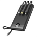 Power Bank Veger C10 com Cabo Lightning, USB-C, USB, MicroUSB - 10000mAh