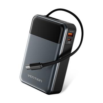 Banco de potência Vention FHYB0 20000mAh com cabo USB-C integrado - 65W