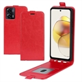 Bolsa Vertical com Ranhura de Cartão para Motorola Moto G73 - Vermelho