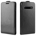 Flip Case Vertical com Ranhura de Cartão para Samsung Galaxy S10 5G - Preto