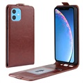 Flip Case Vertical com Ranhura para Cartão para iPhone 11 - Castanho
