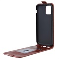 Flip Case Vertical com Ranhura para Cartão para iPhone 11 - Castanho