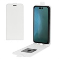 Bolsa Tipo Flip Vertical com Ranhura para Cartão para iPhone 14 Pro - Branco