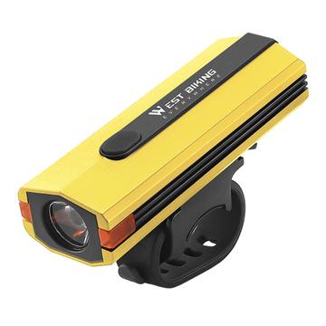 WEST BIKING YP0701407 Farol de plástico para bicicleta 400LM Luz dianteira para bicicleta com lanterna nocturna - Amarelo