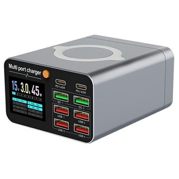 Estação de carregamento de secretária WLX-M2 GaN com carregamento sem fios - 80W