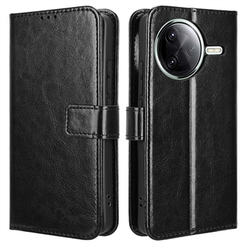 Capa tipo carteira com fecho magnético para Xiaomi Redmi K80/K80 Pro/Poco F7 Ultra - Preto