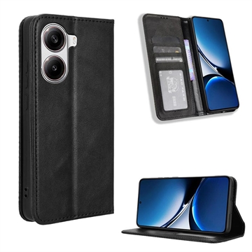 Capa tipo carteira com fecho magnético para Xiaomi Redmi Turbo 4/Poco X7 Pro - Preto