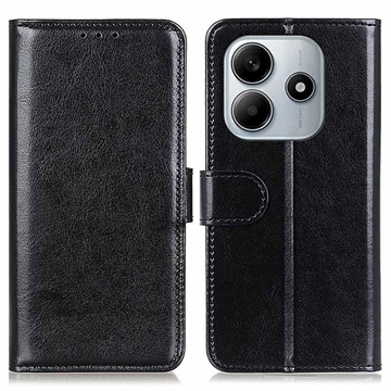 Capa tipo carteira com fecho magnético para Xiaomi Redmi Note 14 4G - Preto