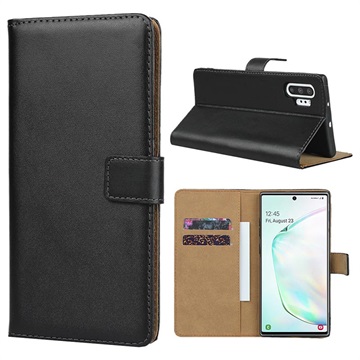 Bolsa tipo Carteira em Pele para Samsung Galaxy Note10+ - Preto