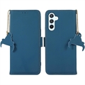 Bolsa de Pele Tipo Carteira com RFID para Samsung Galaxy A34 5G - Azul