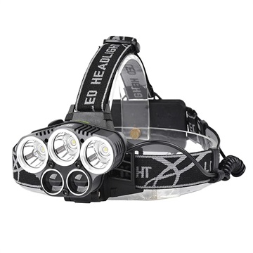 Lanterna de Cabeça LED Super Brilhante e Resistente à Àgua 5000LM - 3x T6, 2x XPE