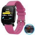 Smartwatch Bluetooth Impermeável com Termómetro de Infravermelhos CV06 - Cor-de-Rosa Choque