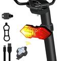 West Biking YP0701299 Luz traseira para bicicleta com sinais de mudança de direção, controlo remoto sem fios